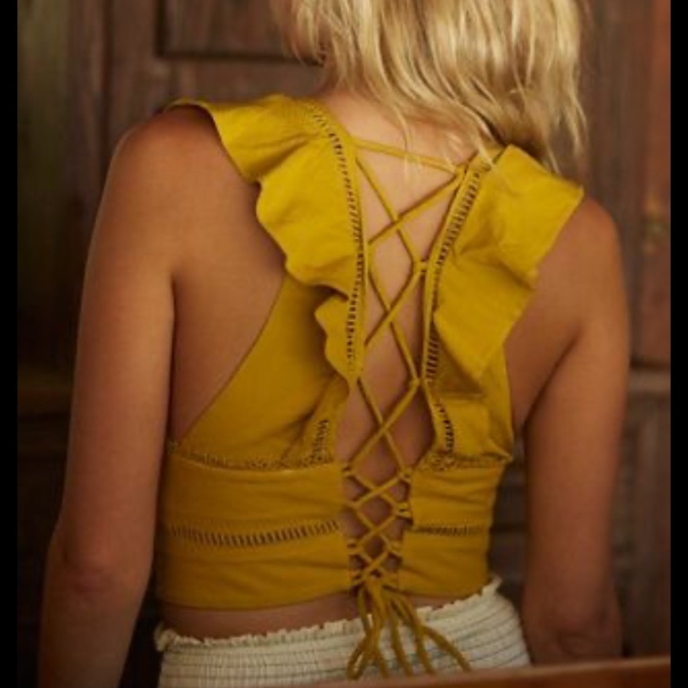 FREE PEOPLE Lillian Lace Back top in WHITE